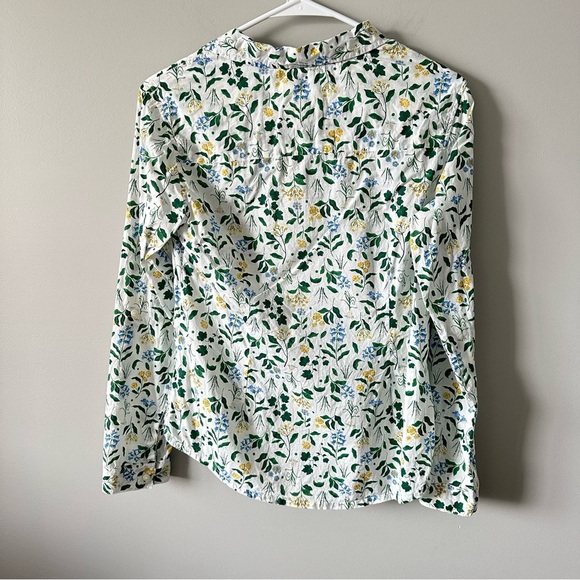 Seasalt Shirt Womens Sz 4 Button Up Larissa Organic Cotton Floral Roll Tab - Picture 5 of 12